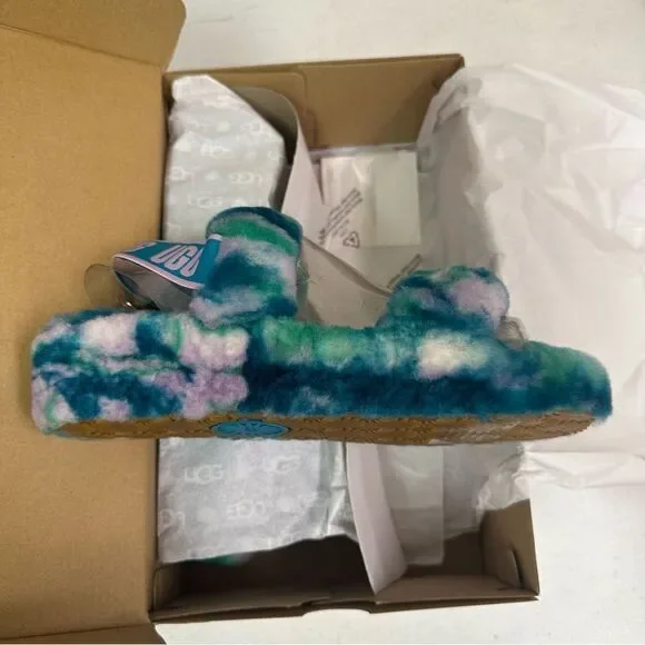 New Ugg Oh Yeah Marble Slide Slipper Sandals Aquatic Blue - Picture 3 of 6